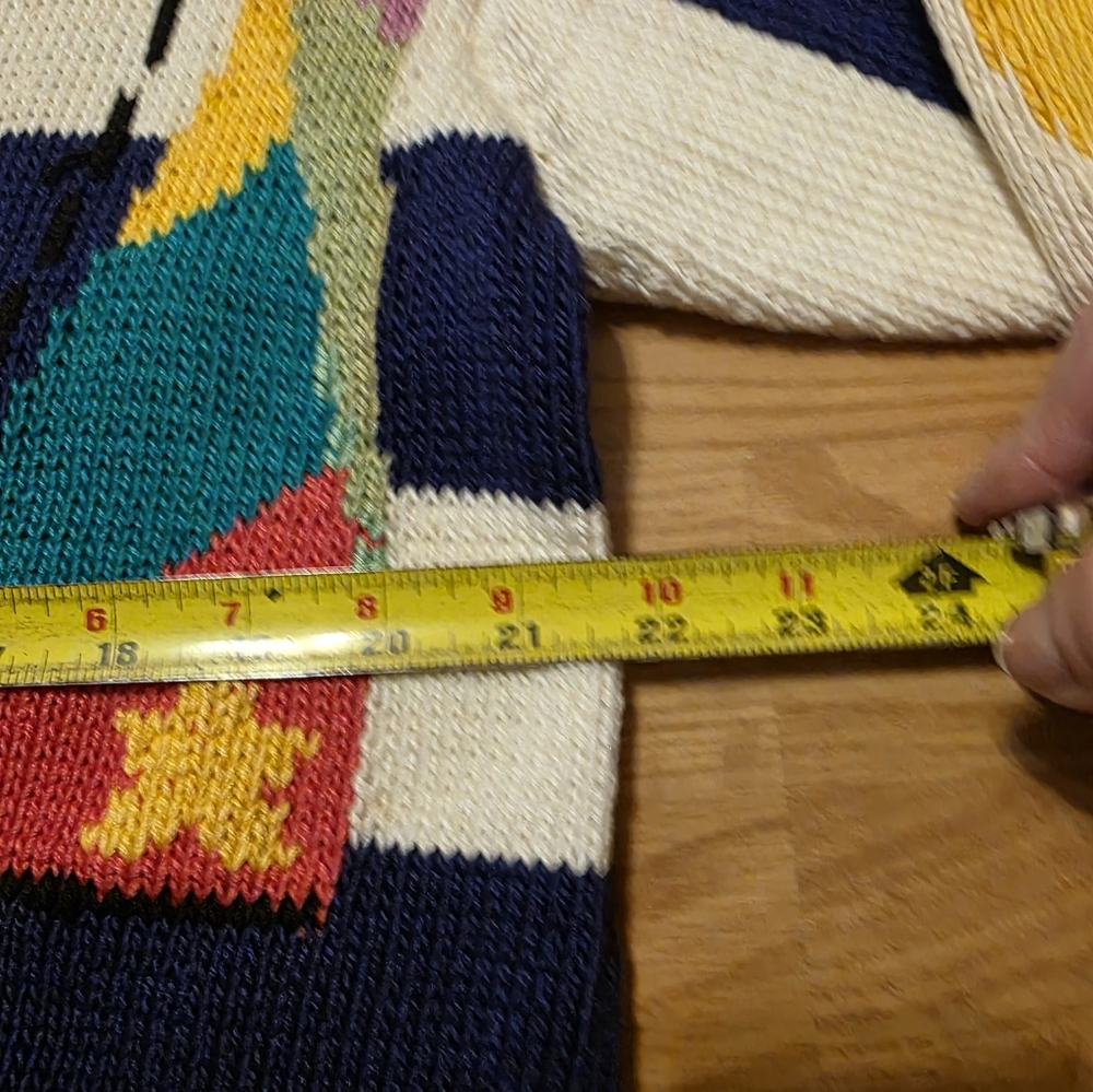 Vtg 1991 Berek Hand Knit Nautical Cardigan Sweater Pima Cotton Sailing Cruise - Picture 6 of 9